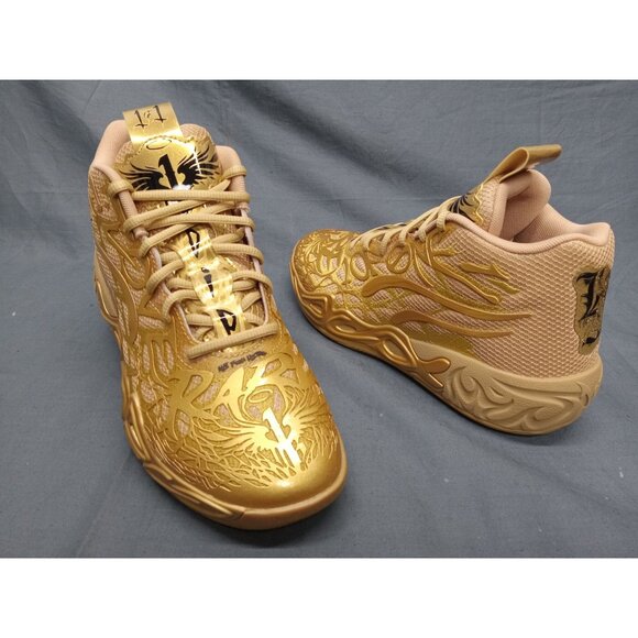Puma Boys MB.04 Sneakers Golden Child JR Edittion Gold Size 7 NEW NO BOX! - Picture 1 of 11